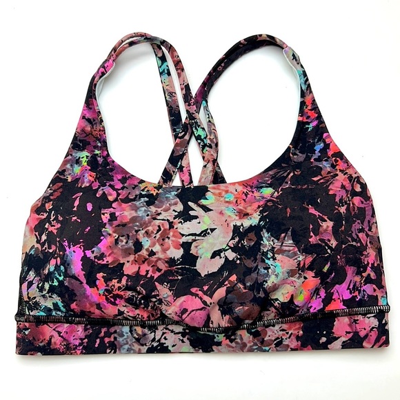 lululemon athletica Other - Lululemon Energy Bra Size 4 Pink, Black and Taupe Pattern